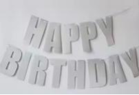 Χάρτινη Γιρλάντα Happy Birthday Ασημί (Γράμμα-Γράμμα)