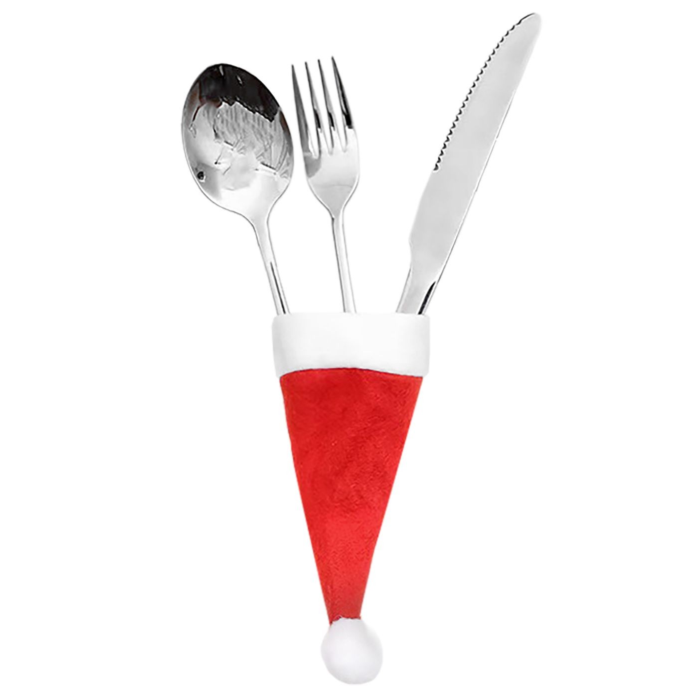 Θήκη Μαχαιροπήρουνων Xmas Σκουφάκι 12x6cm (10 τεμ)