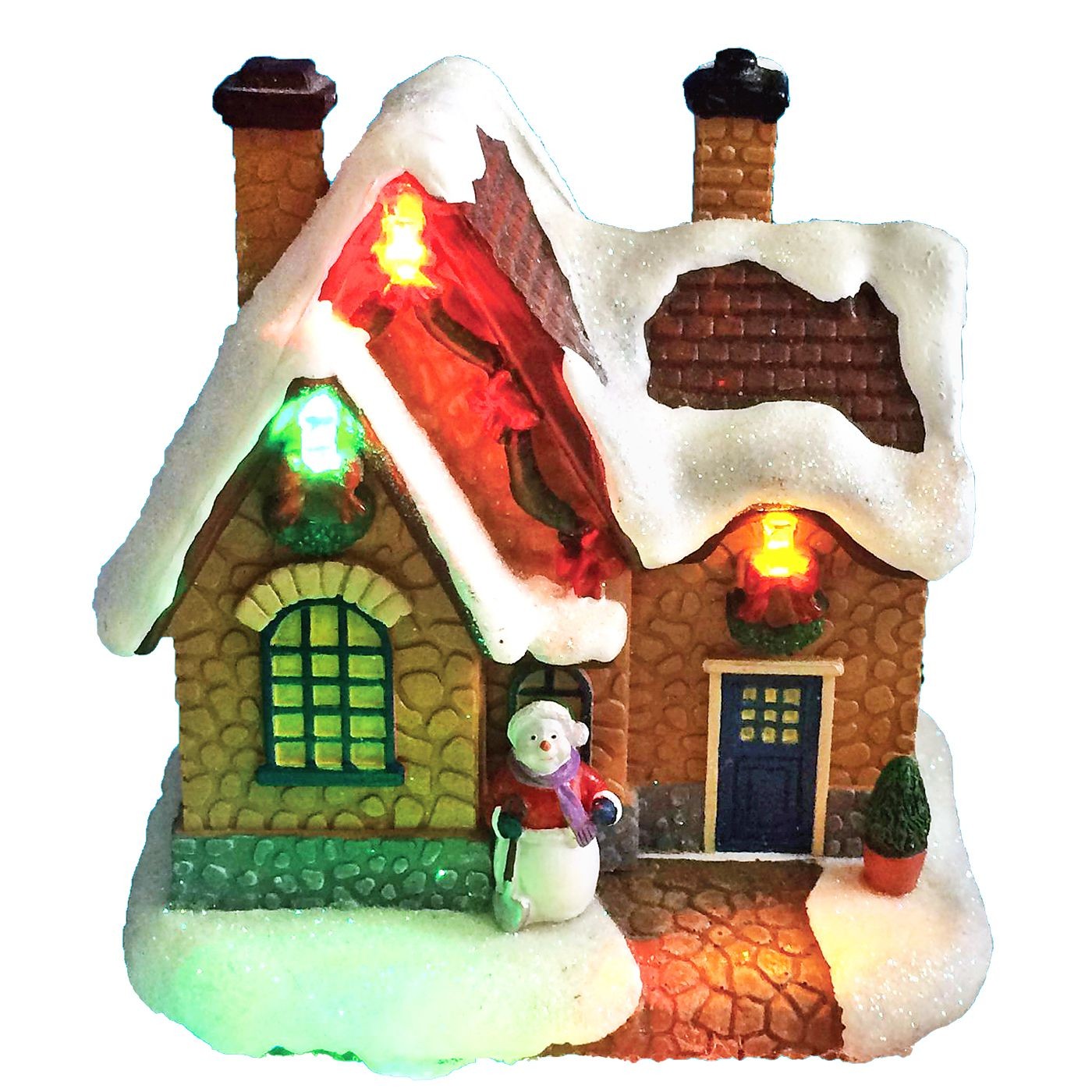 Παράσταση Xmas Σπιτάκι Φωτεινό 10x9,5x6,5cm