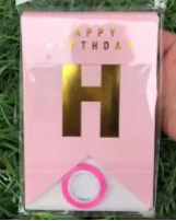 Χάρτινη Γιρλάντα Happy Birthday Ροζ Σημαιάκι