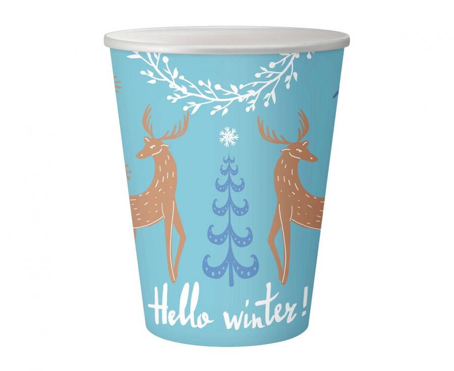 Χάρτινα Ποτηράκια Hello Winter 250 ml (6 τεμ)