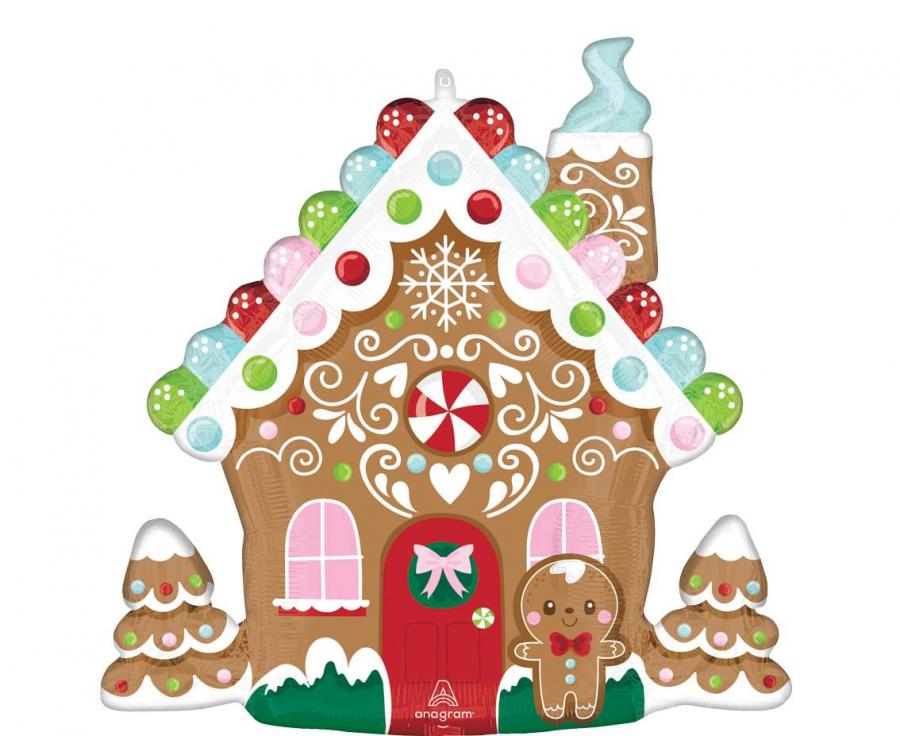 Μπαλόνι Foil 26" Χριστουγεννιάτικο Σπίτι Μπισκότου