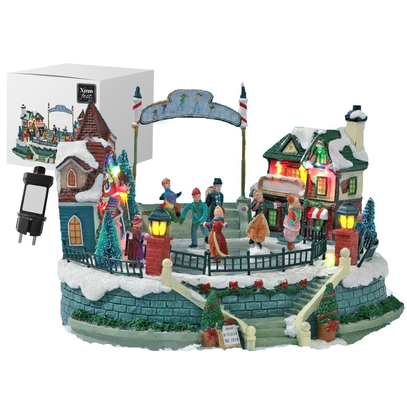 Παράσταση Xmas Παγοδρόμιο-Χωριό 26,5x25x18,5cm