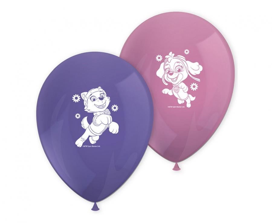Μπαλόνια Latex 11" Τυπωμένα Paw Patrol: Skye & Everest (8 τεμ)