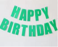 Χάρτινη Γιρλάντα Happy Birthday Πράσινη (Γράμμα-Γράμμα)